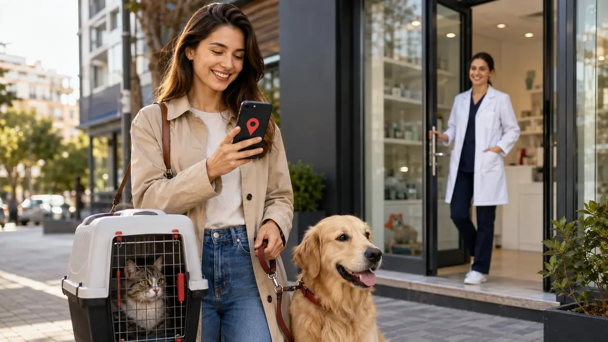 Yakınındaki veteriner kliniğini telefonla bulan kedi ve köpek sahibi